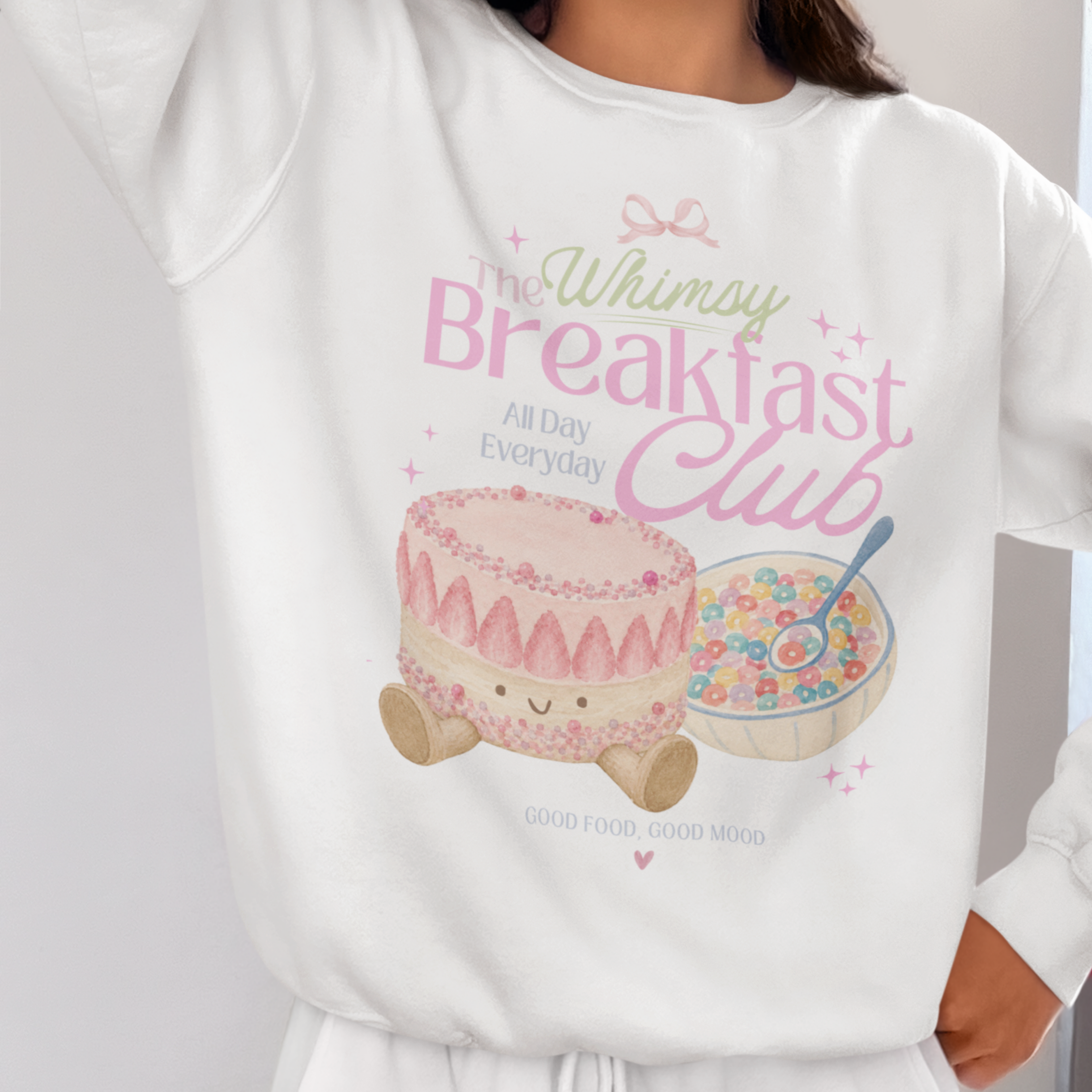 The Whimsy Breakfast Club Sweatshirt – Cute Coquette Breakfast Graphic Crewneck